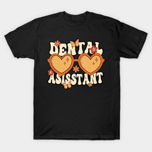 Groovy In My Dental Assistant Era Funny Dental Assistant T-Shirt